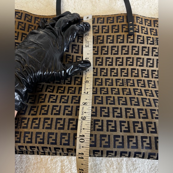 Fendi Zucchino Canvas Navy blue/gray color tote bag with dust bag… - Picture 16 of 16